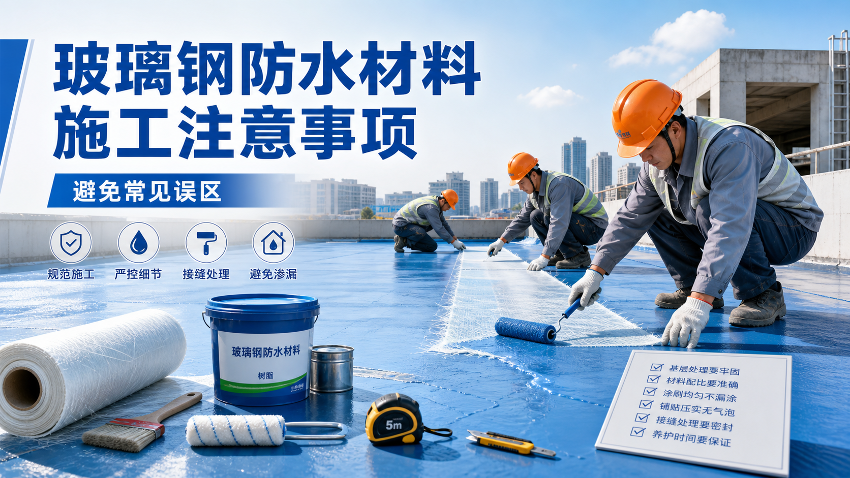 玻璃钢防水材料施工注意事项，避免常见误区 梅州 版